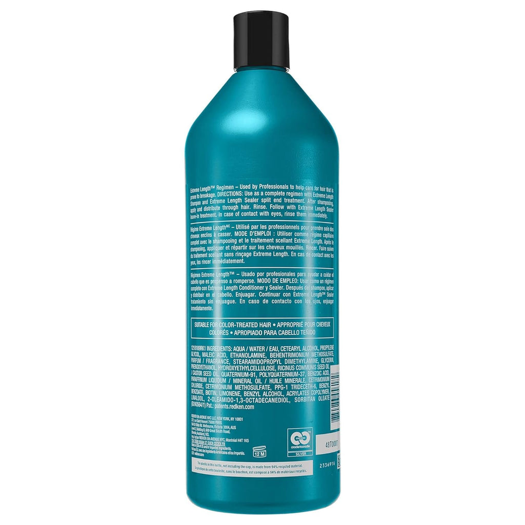 Redken Extreme Length Biotin Conditioner for Longer Hair – Promotes Healthy Hair Growth, Strengthens & Detangles Damaged Hair, Infused with Biotin & Castor Oil​