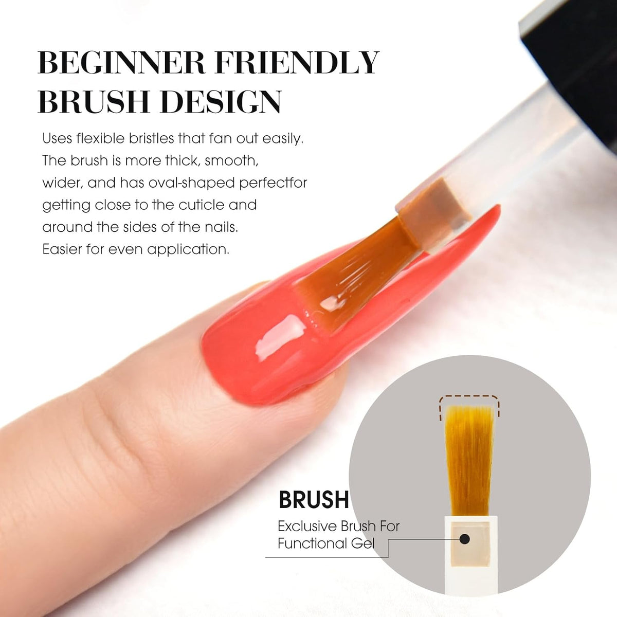 Bright Orange Gel Nail Polish, 1Pcs Orange Gel Polish Color High Gloss Soak off U V Nail Manicure Salon DIY