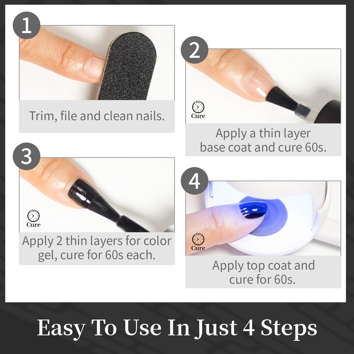 15Ml Black Gel Nail Polish Gel Polish Black Soak off Led Gel Polish Nail Art Manicure Salon Diy at Home