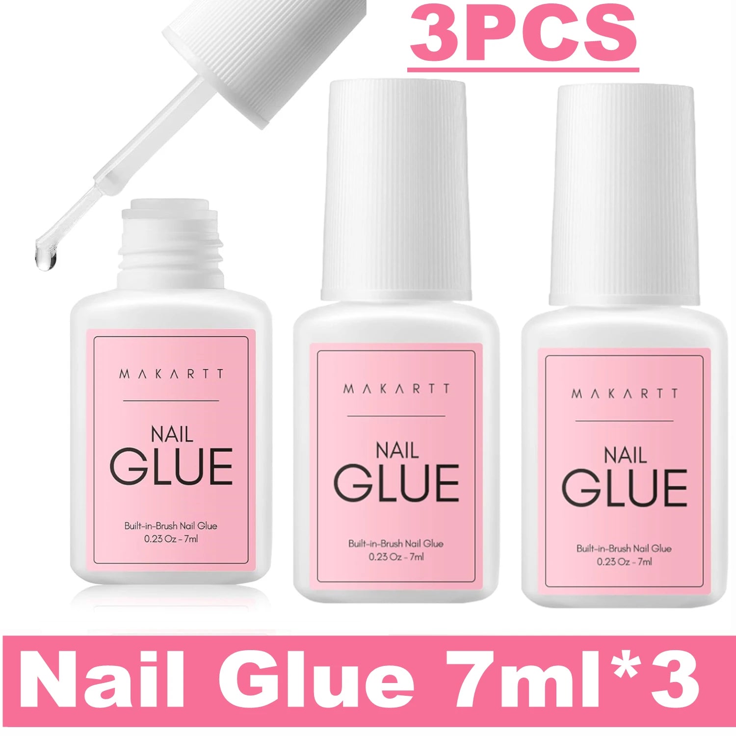 Nail Gel Glue for Press on Nails Soft Acrylic Gel Nail Tips Fake Nails,Super Strong Glue Easy to Control No Lamp Needed