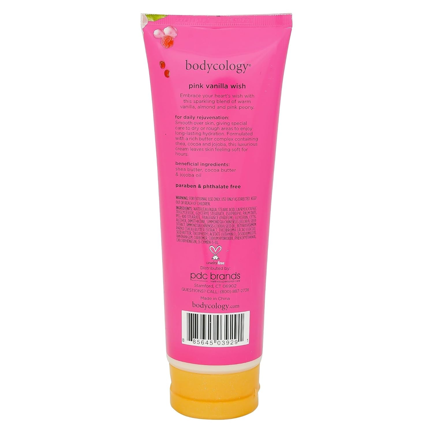 Shea Butter Body Cream, Pink Vanilla Wish, 8 Oz