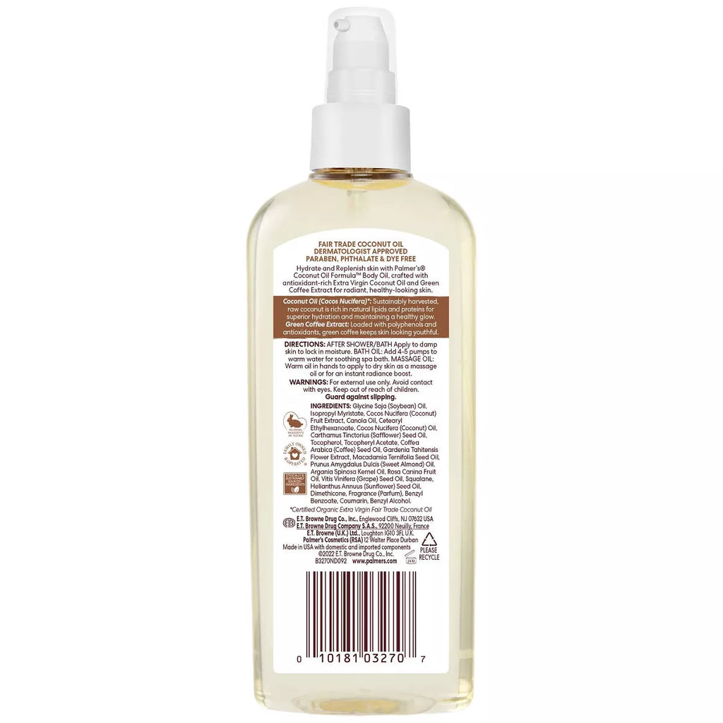 Palmers Coconut Oil Body Oil - 5.1Oz: Moisturizing, Deep Hydration, Softening, Sensitive & Dry Skin