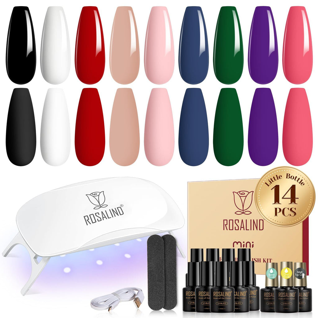 Kit De 14 Esmaltes De Uñas En Gel Con Miniluz Ultravioleta