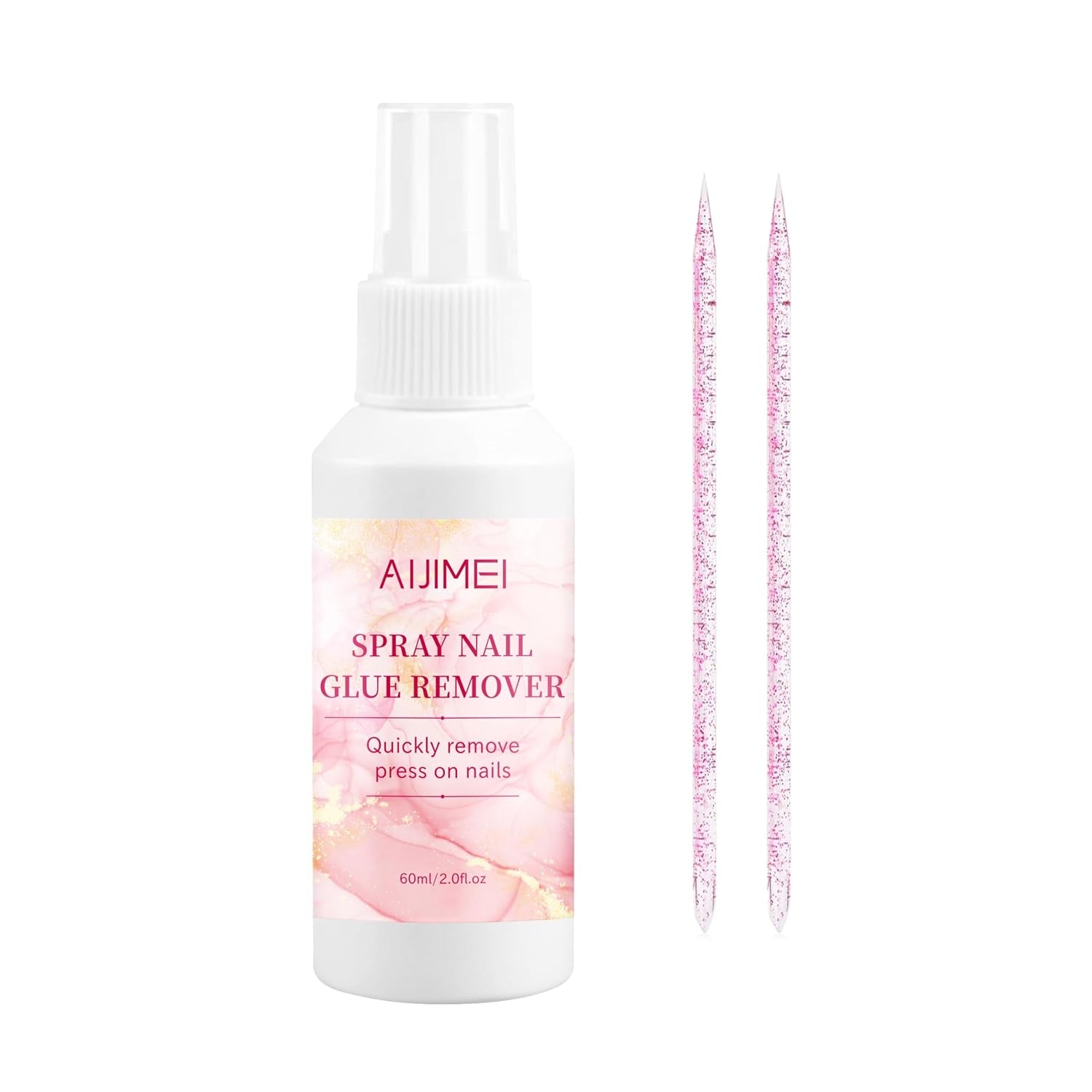 Spray Nail Glue Remover 60Ml 2Fl.Oz for Press on Nails Remove Solid Glue Gel Remover Acrylic Flase Tips off Nail Charms for Salon & Home