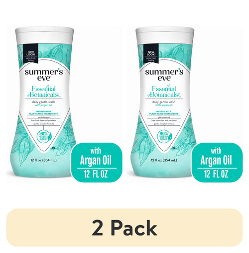 (2 Pack) Summer’S Eve Essential Botanicals with Argan Oil Feminine Wash, 12 Fl Oz