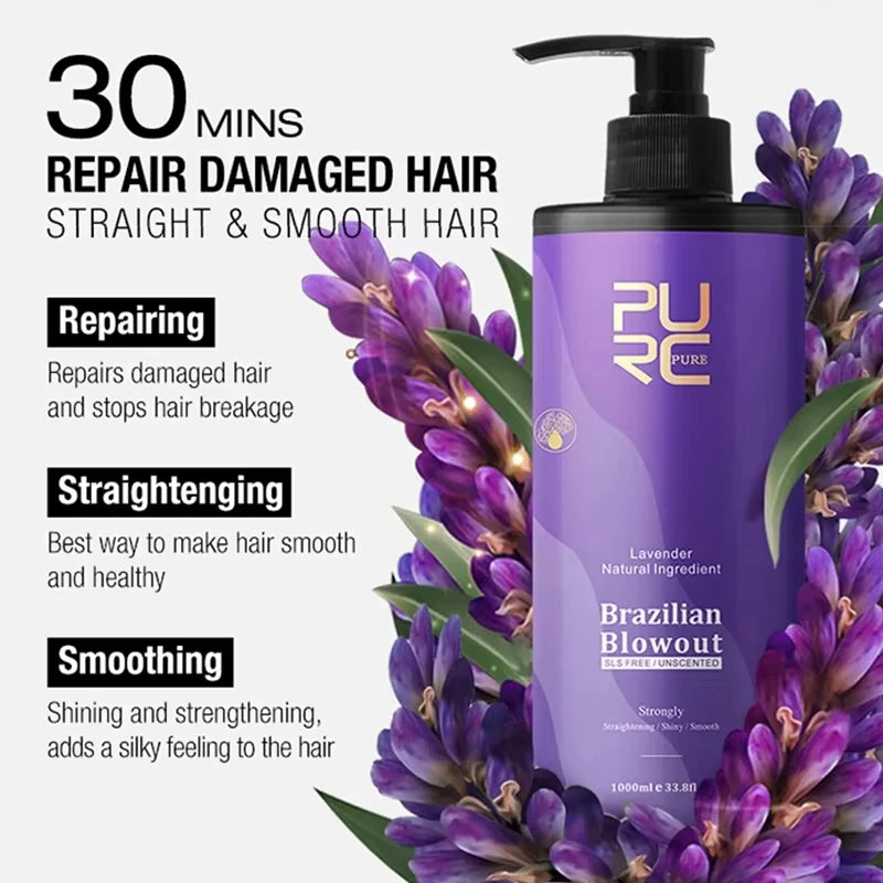 Keratin Straightening Treatment Brazilian Keratin Hairs Treatment Curly Repair Smoothing Hair Care Lavender Salon Products