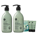 Rosemary Shampoo and Conditioner Set & Rosemary Mint Travel Shampoo and Conditioner for Dry Damaged Fine Hair Volumizing Thickening, Natural anti Frizz for Women Men (2X16.9 FL Oz+2X1.01 FL Oz)