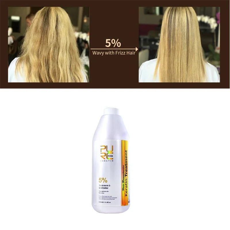 Brazilian Keratin Hair Treatment Straightening Smoothing for Deep Curly Hair Treatment Professional Hair Care Products PURE