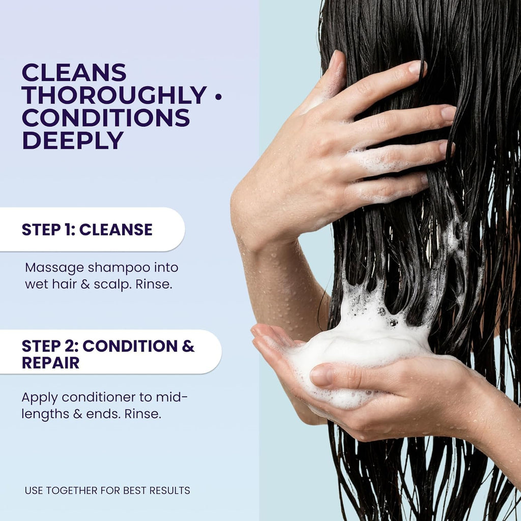 Biotin Shampoo & Conditioner Set for Longer Hair: Promotes Healthy Hair Growth, Strengthens Damaged Hair, Prevents Hair Breakage, Infused with Biotin - 10.1 FL OZ / 300 ML