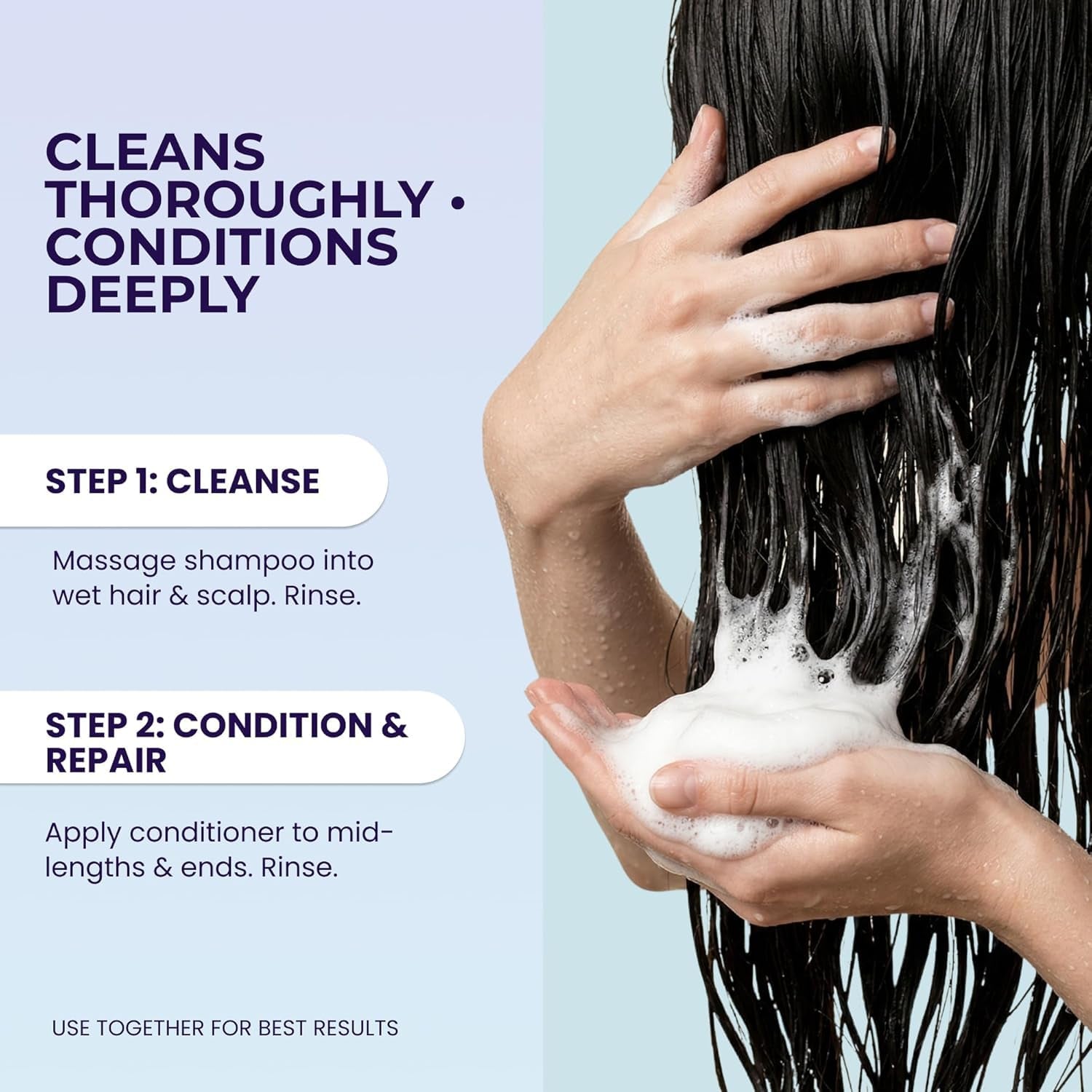 Biotin Shampoo & Conditioner Set for Longer Hair: Promotes Healthy Hair Growth, Strengthens Damaged Hair, Prevents Hair Breakage, Infused with Biotin - 10.1 FL OZ / 300 ML