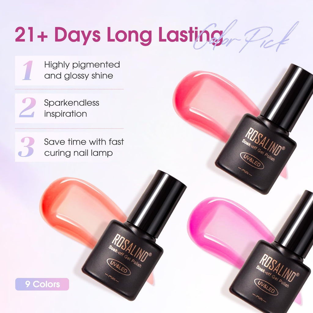 Kit De 14 Esmaltes De Uñas En Gel Con Miniluz Ultravioleta