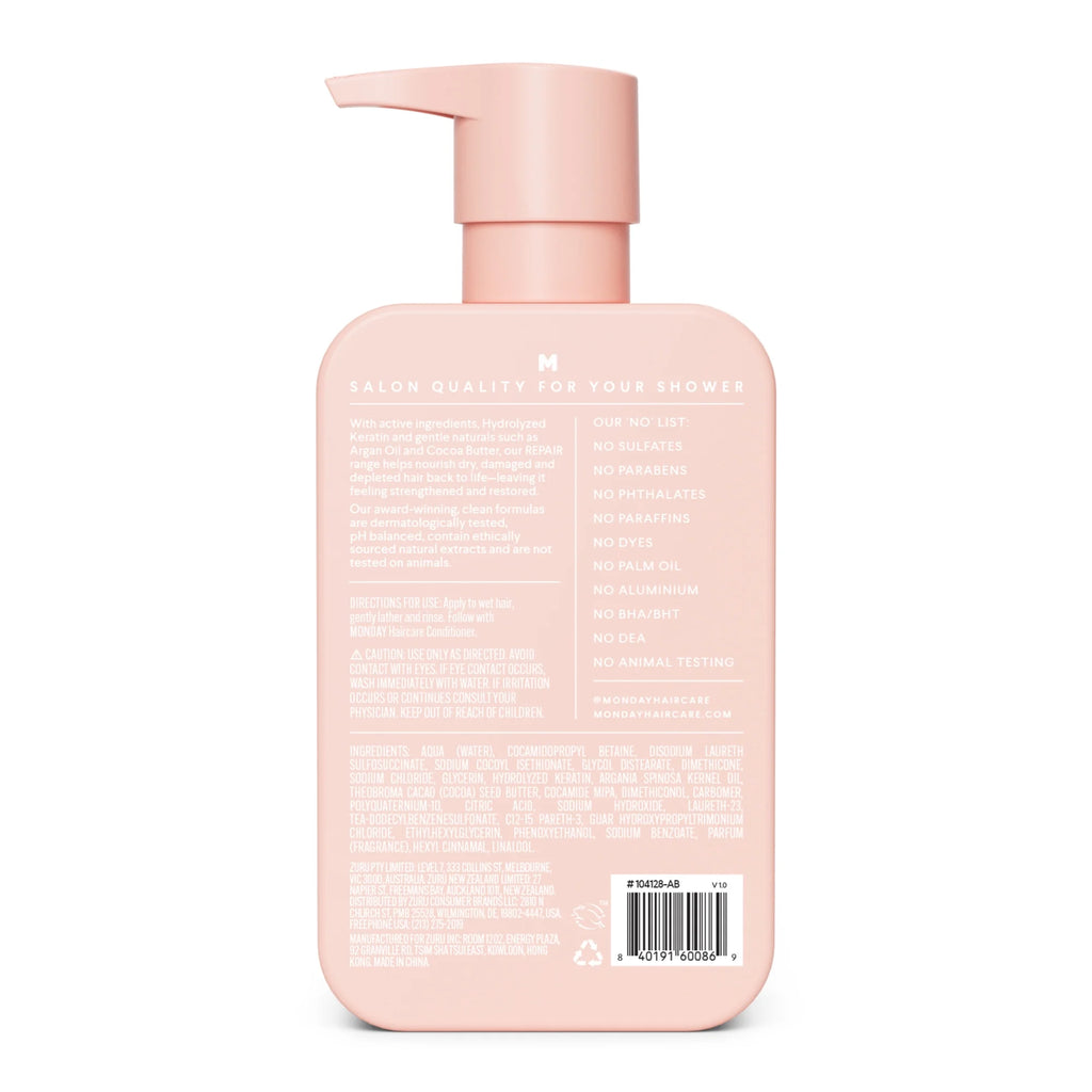 REPAIR Shampoo Nourishes Dry Damaged Hair, Keratin, Coconut Oil, 12 Fl Oz