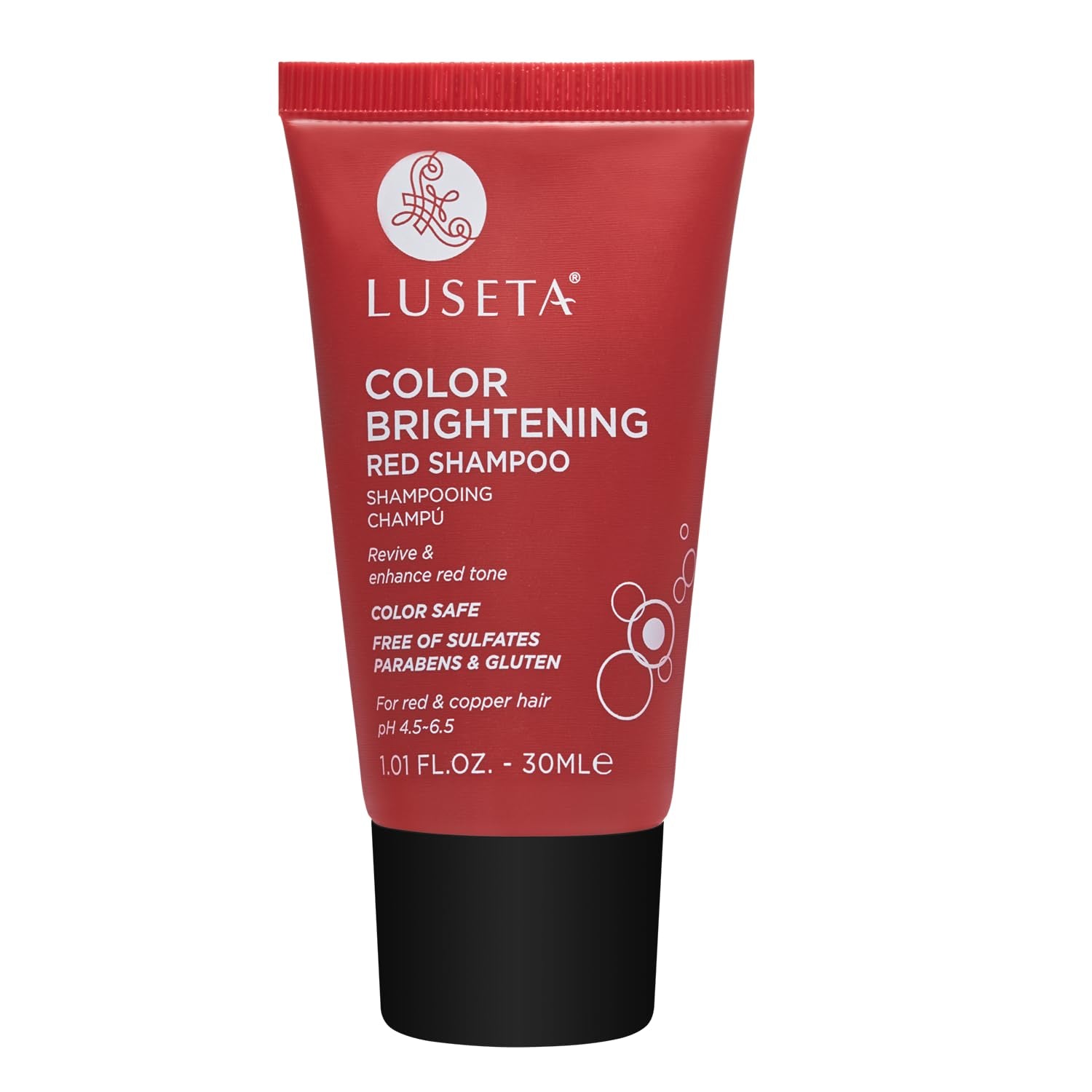 Luseta Color Brightening Red Shampoo and Conditioner Set, Color Depositing for Copper and Color-Treated Hair, Sulfate and Paraben-Free, 2 X 1.01Oz