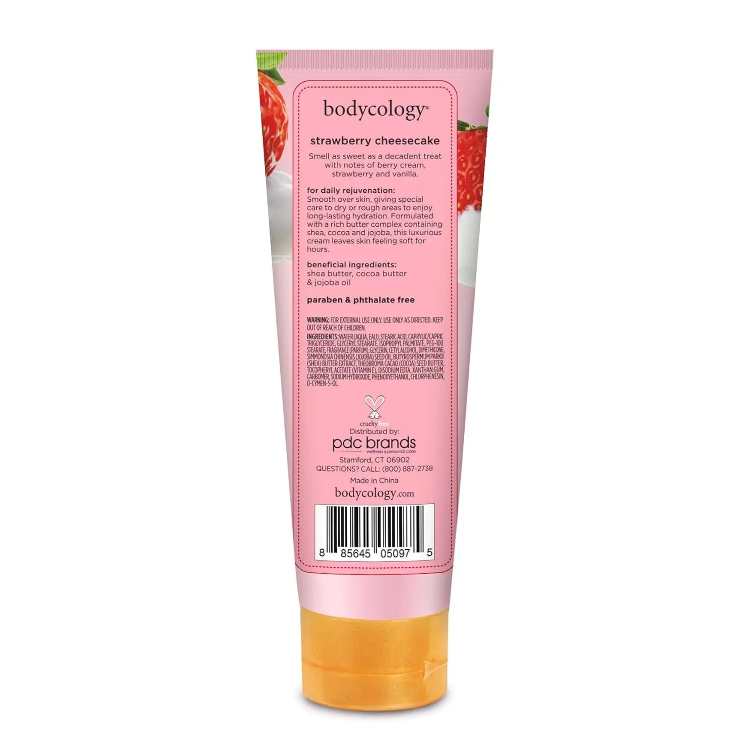 Bodycology Shea Butter Body Cream, Strawberry Cheesecake, 8 Oz