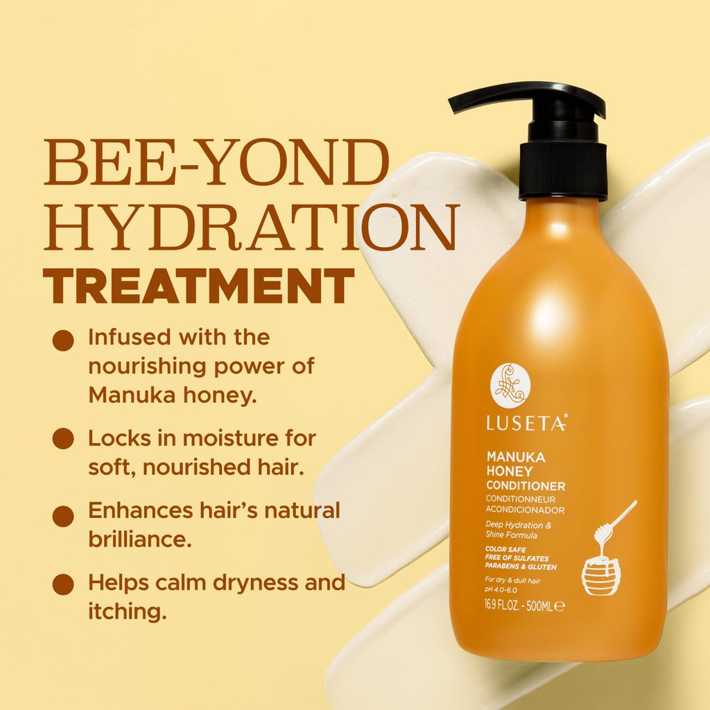 Manuka Honey Conditioner for Dry & Dull Hair, Moisturizing 16.9 Oz | Deep Hydration, Frizz Control, Smooth Softness, Shine Boost, Easy Detangling, Sulfate Free