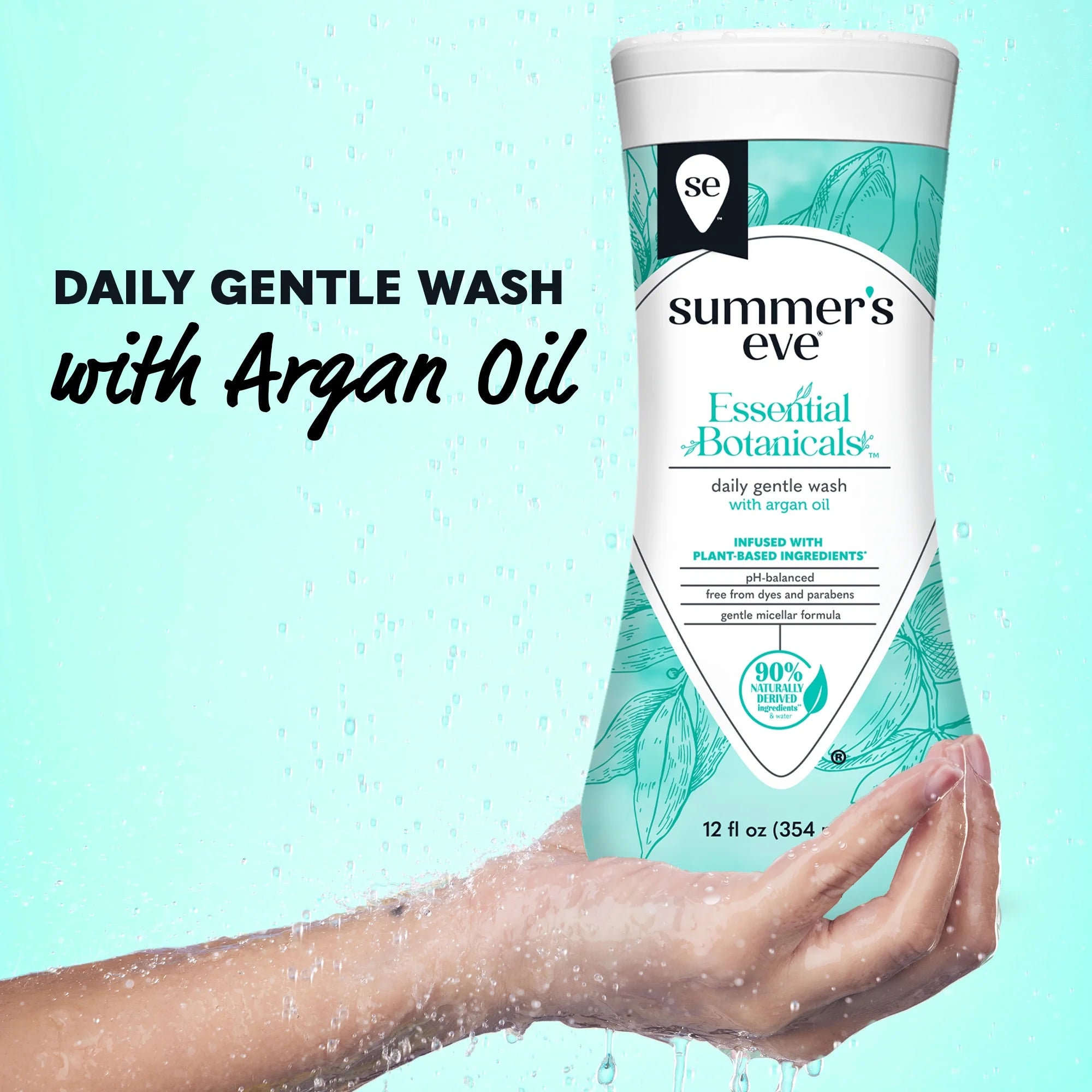 (2 Pack) Summer’S Eve Essential Botanicals with Argan Oil Feminine Wash, 12 Fl Oz