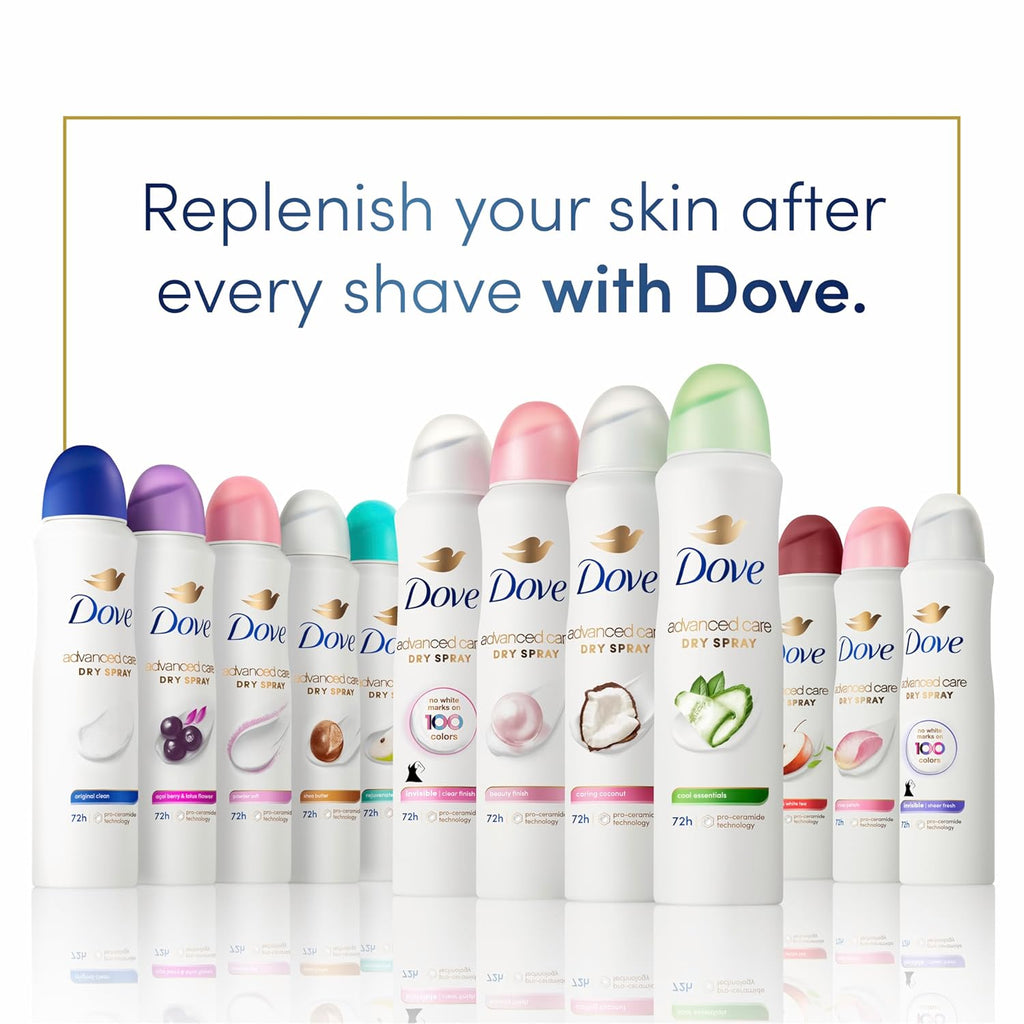 Dove Advanced Care Antiperspirant Deodorant Spray Powder Soft 3 Count to Help Skin Barrier Repair after Shaving 72 Hour Antiperspirant Deodorant for Soft Underarms with Boosted Ceramide Levels 3.8 Oz