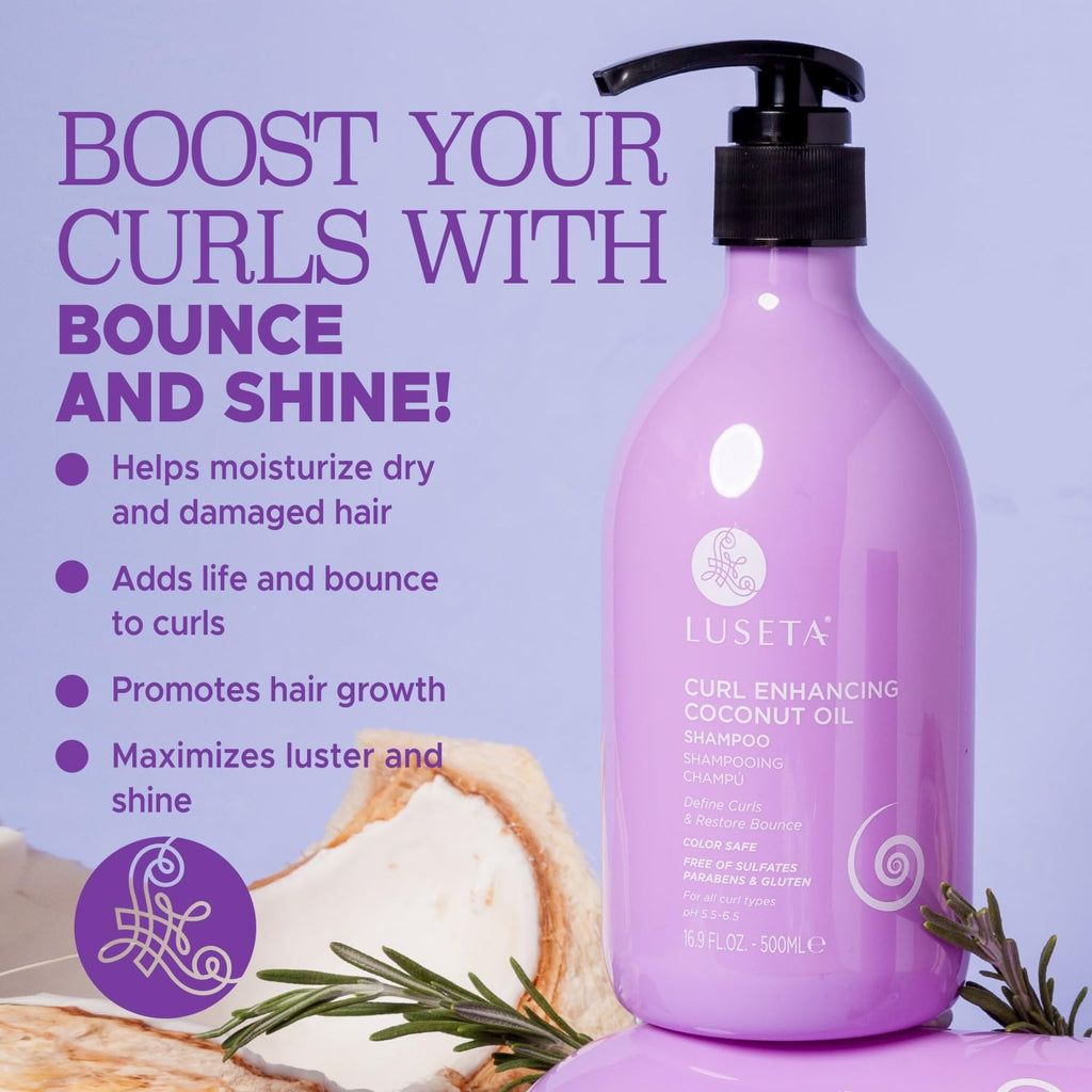 Curl Enhancing Shampoo Nourishing and Moisturizing for Curly Hair, Repair Damaged Hair, Restore Bounce 16.9 Oz, Gluten Free, Sulfate Free