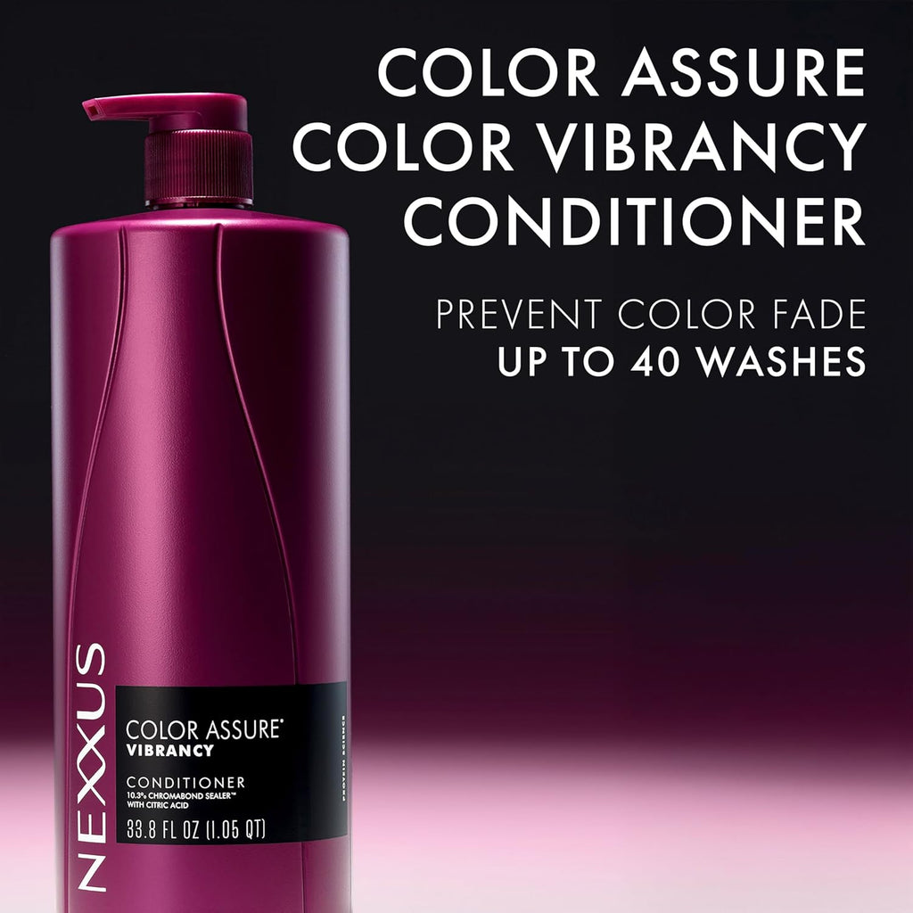 Nexxus Color Assure Conditioner for Vibrancy for Color Treated Hair Powered by Chromabond Sealer with Citric Acid 33.8 Oz