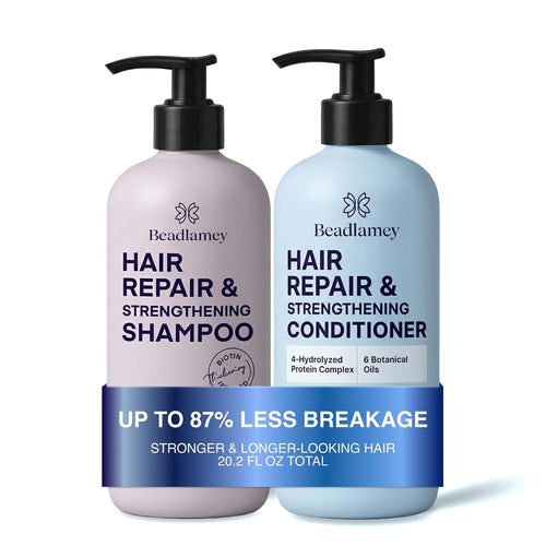 Biotin Shampoo & Conditioner Set for Longer Hair: Promotes Healthy Hair Growth, Strengthens Damaged Hair, Prevents Hair Breakage, Infused with Biotin - 10.1 FL OZ / 300 ML