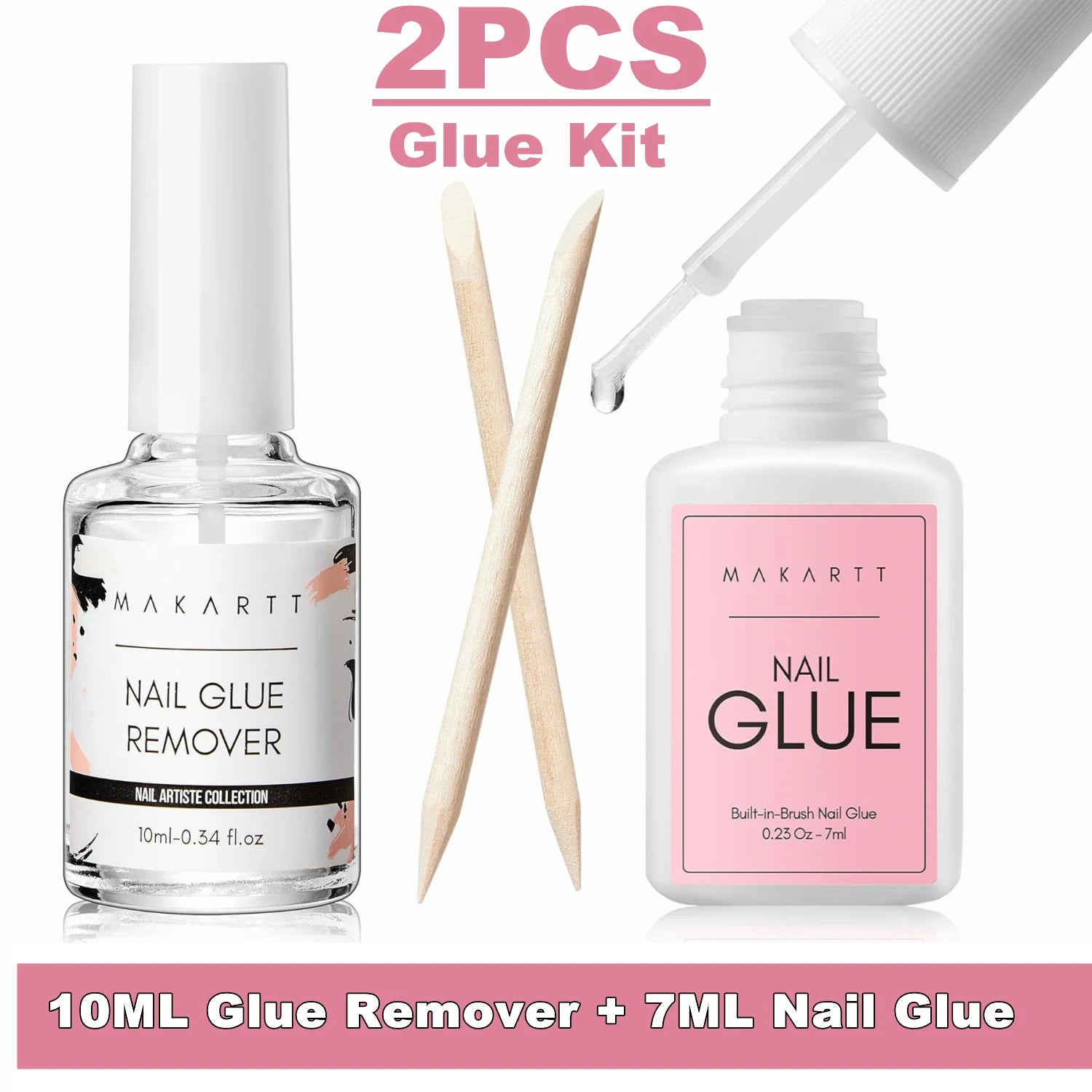 Nail Gel Glue for Press on Nails Soft Acrylic Gel Nail Tips Fake Nails,Super Strong Glue Easy to Control No Lamp Needed