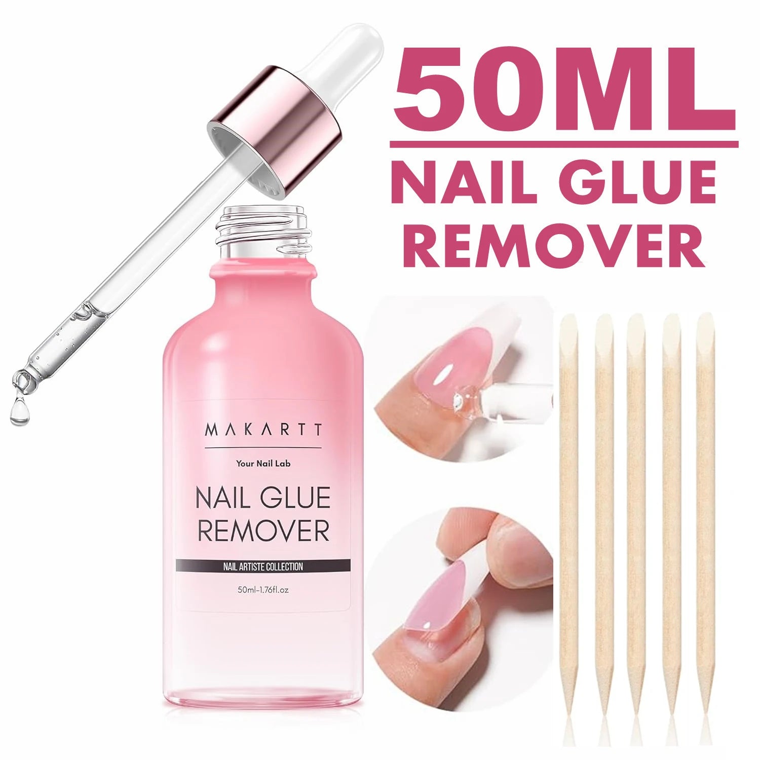 Nail Gel Glue for Press on Nails Soft Acrylic Gel Nail Tips Fake Nails,Super Strong Glue Easy to Control No Lamp Needed
