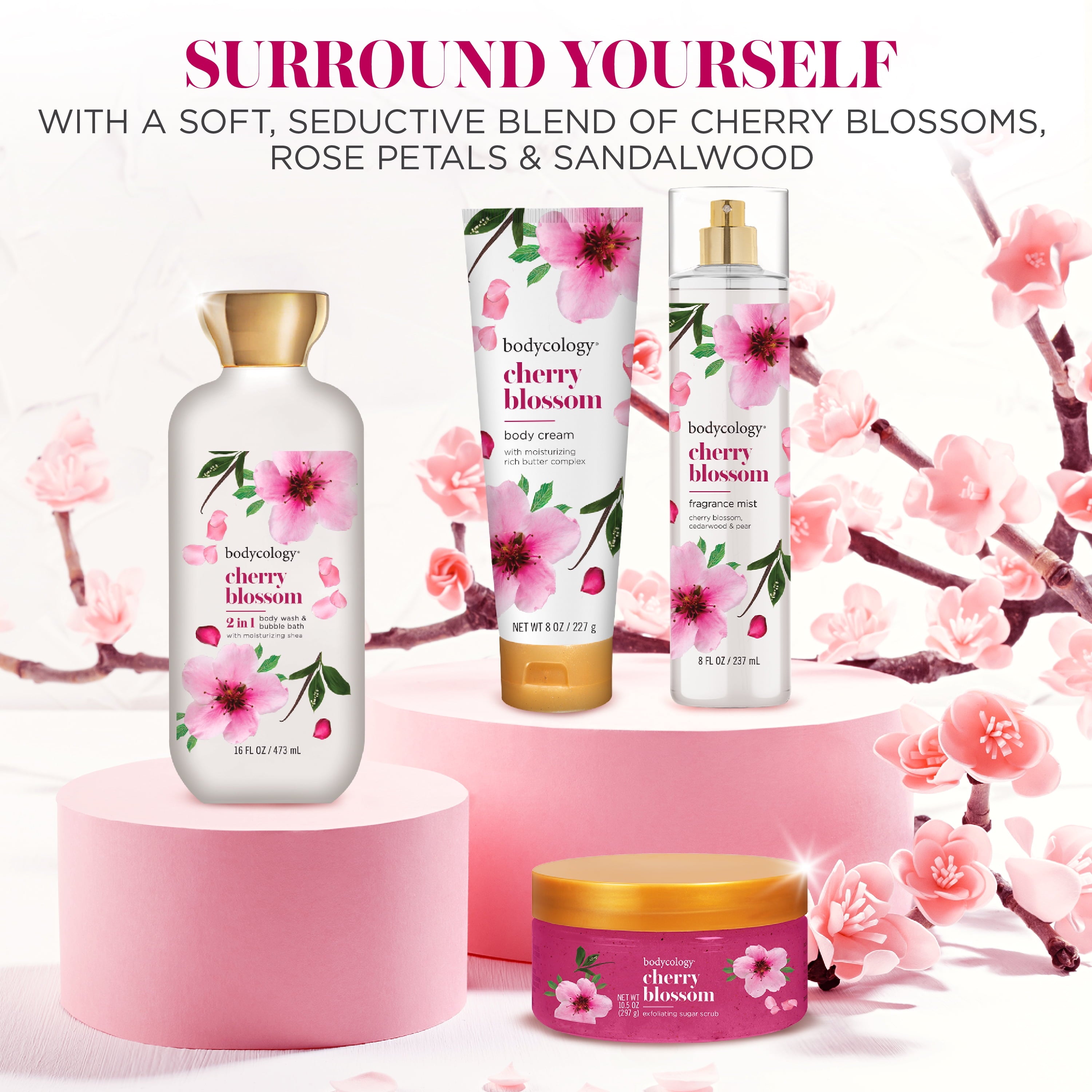 Cherry Blossom Exfoliating Sugar Scrub 10.5 Oz