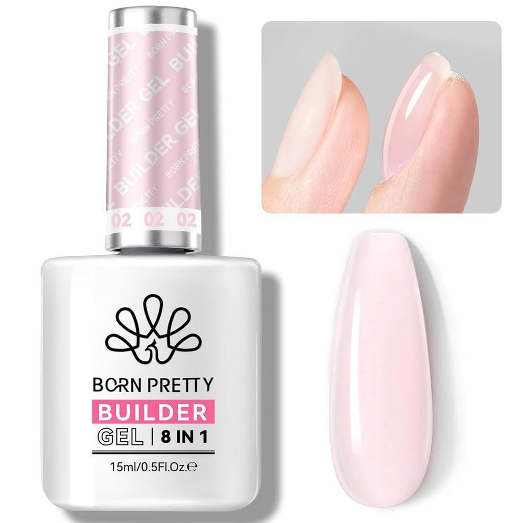 Builder Gel for Nails,8-In-1 Sheer Pink Builder Nail Gel