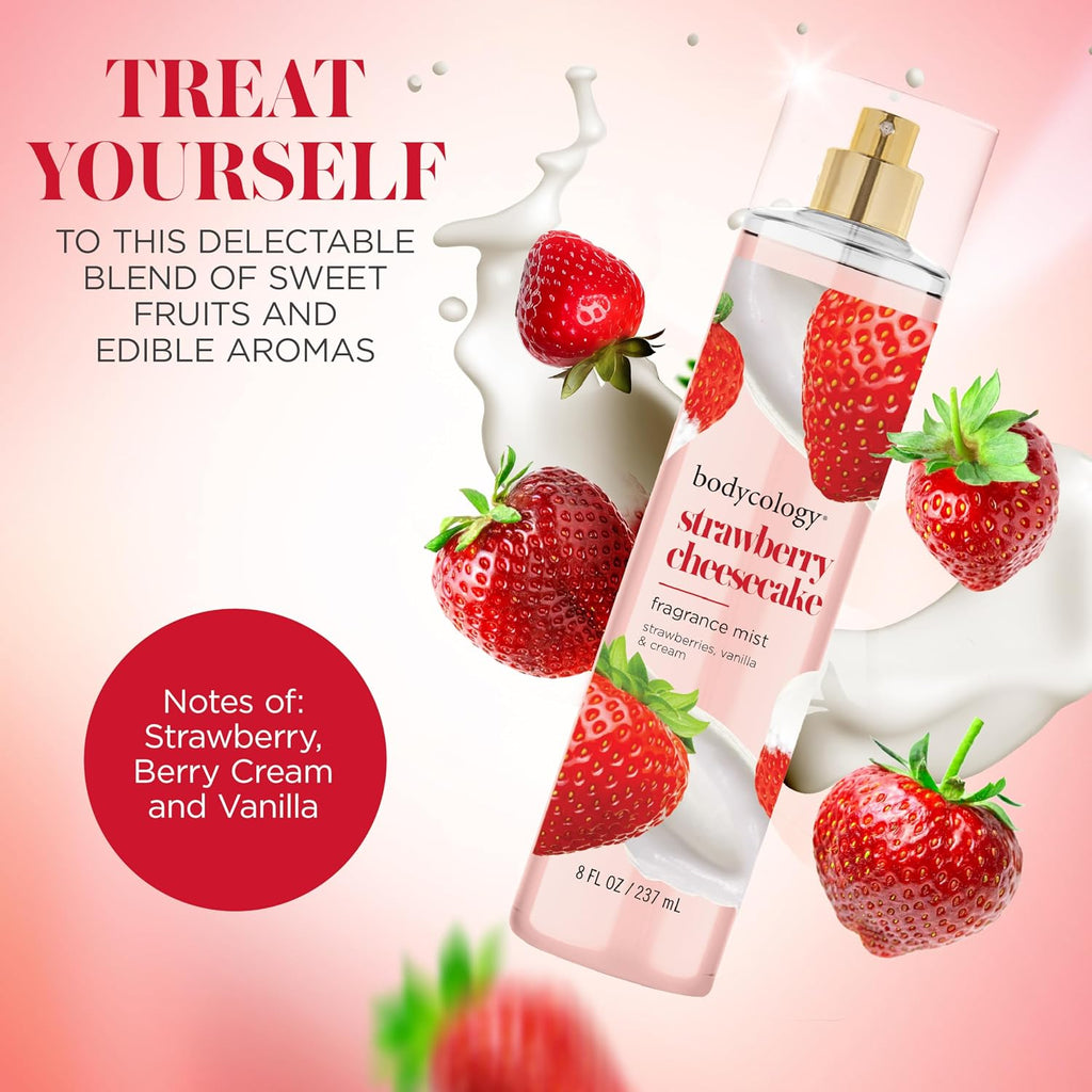 Long-Lasting Fragrance Body Mist, Strawberry Cheesecake, 8 Fl Oz (Pack of 2)