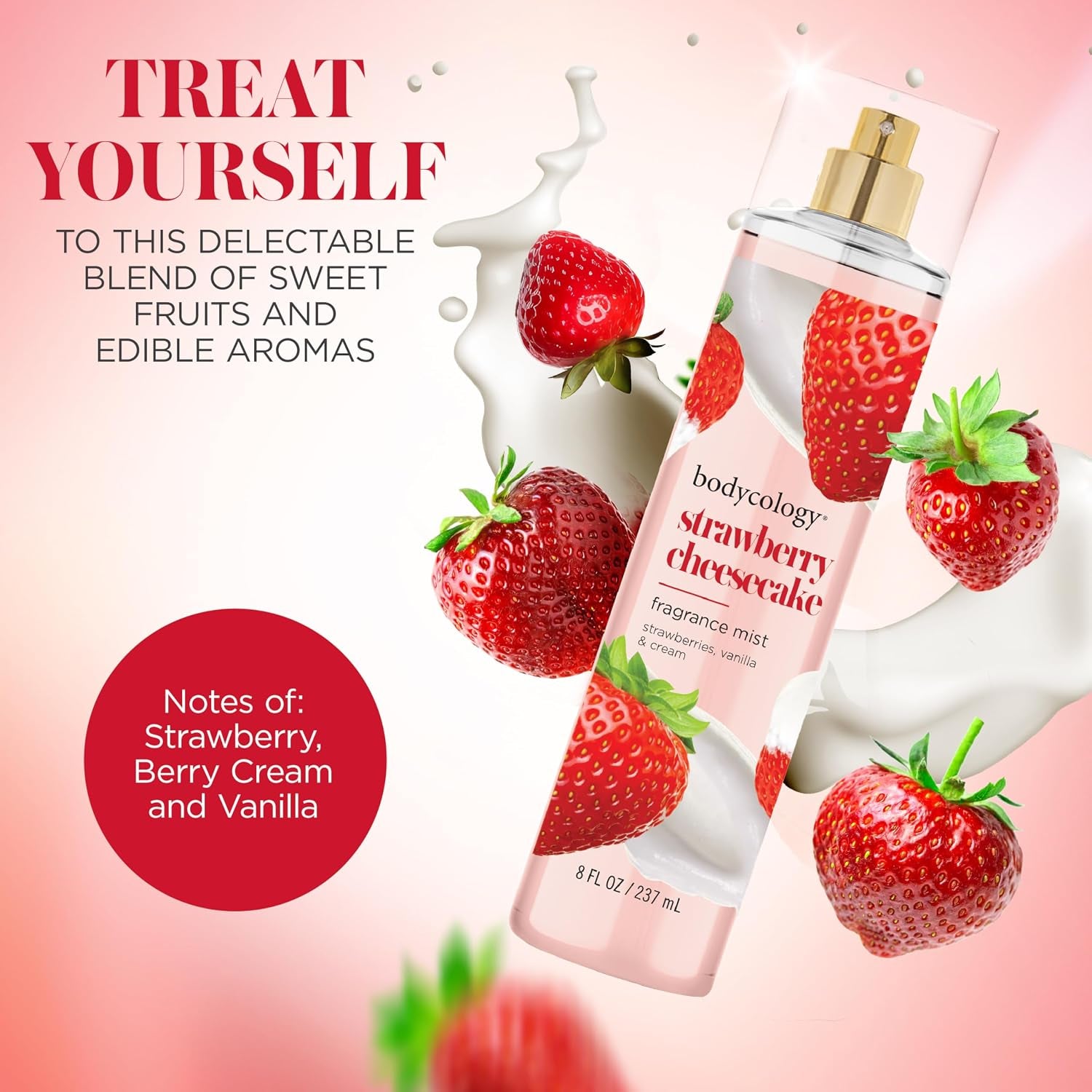 Long-Lasting Fragrance Body Mist, Strawberry Cheesecake, 8 Fl Oz (Pack of 2)