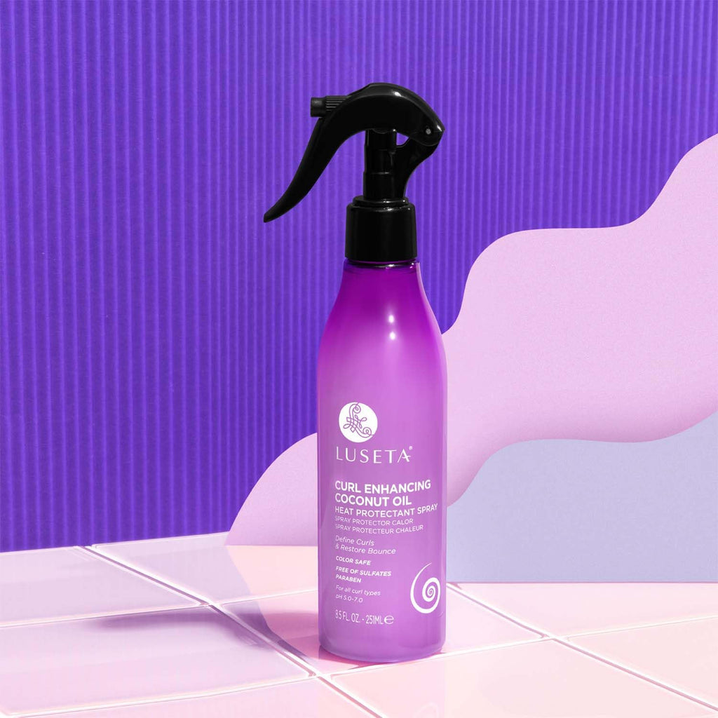 Luseta Curl Heat Protectant Spray for Curly & Wavy Hair, 8.5 Oz | Thermal Protection, Define Curls & Resotre Bounce, Reduces Frizz, Coconut Oil, Argan Oil, for Women and Men