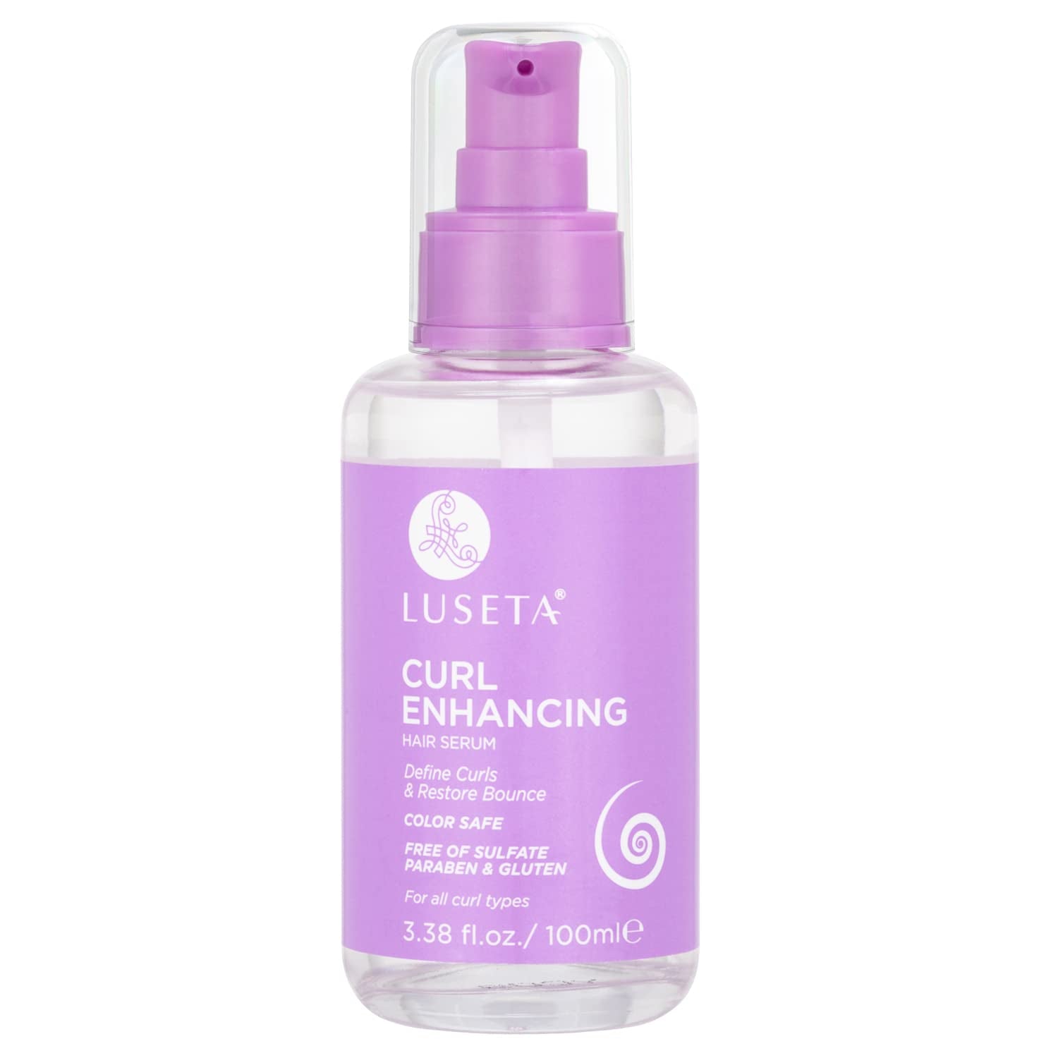 Luseta Curl Enhancing Hair Oil, Anti-Frizz Serum for Curly Hair, 3.38 Oz | Coconut Oil Hair Serum Helps Define Curls, Smooth Frizz, Add Shine, and Restore Bounce for Wavy and Curly Hair.