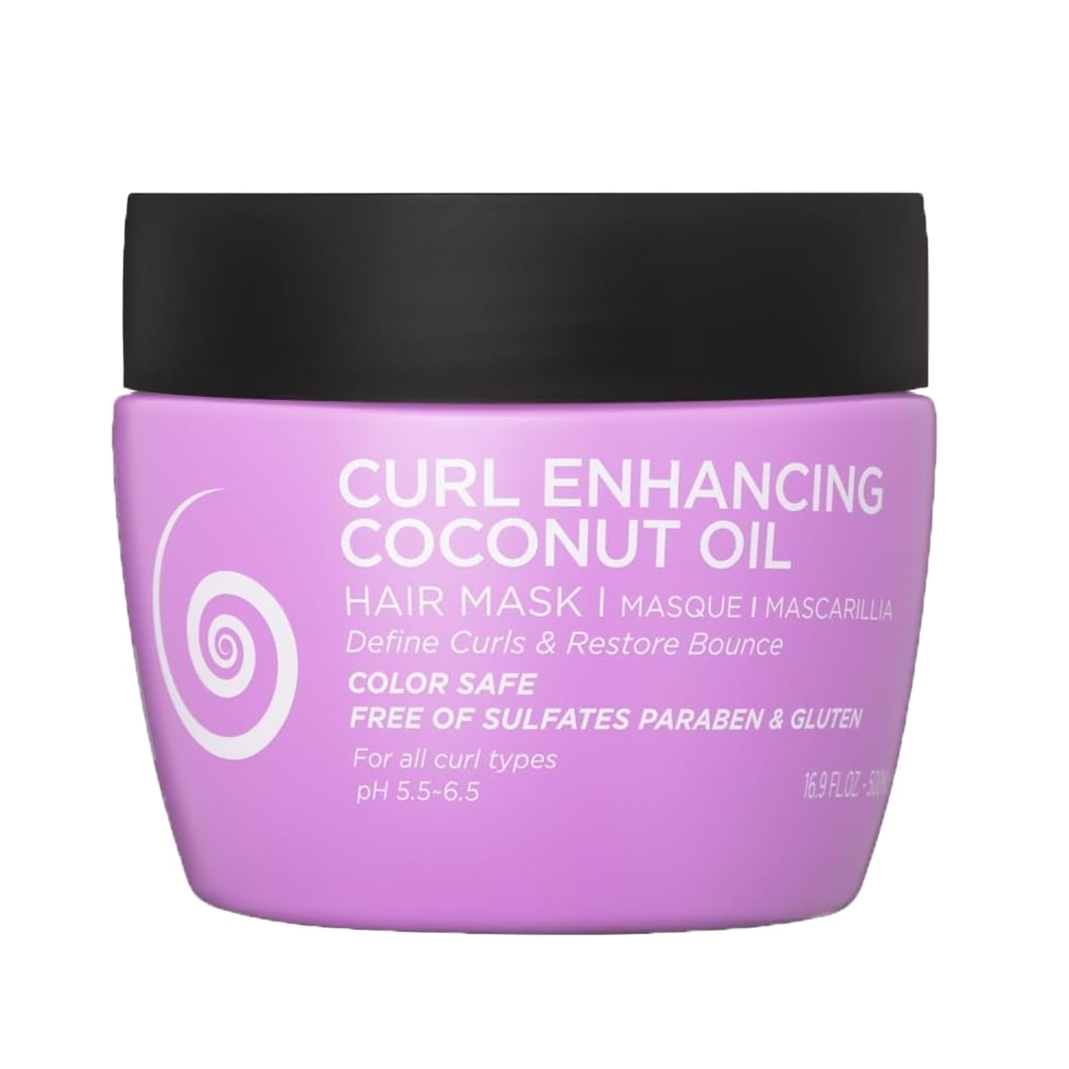 Luseta Curly Hair Mask with Coconut Oil for Curly & Wavy Hair 16.9 Oz | Restores Bounce，Deep Conditioning, Smooth Shine, Easy Detangling, Improves Manageability, Healthy-Looking Hair