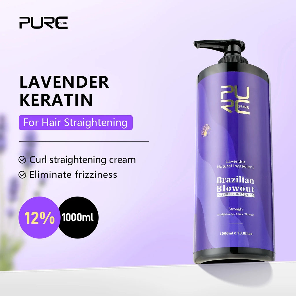 Keratin Straightening Treatment Brazilian Keratin Hairs Treatment Curly Repair Smoothing Hair Care Lavender Salon Products