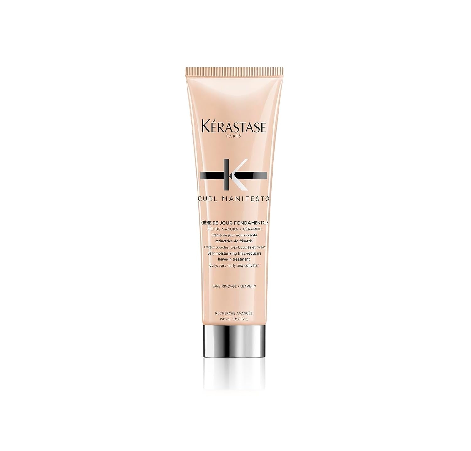 Kerastase Curl Manifesto Crème De Jour Fondamentale Hair Cream - Leave in Treatment & Heat Protectant, Controls Frizz & Enhances Curls, 5.07 Fl Oz