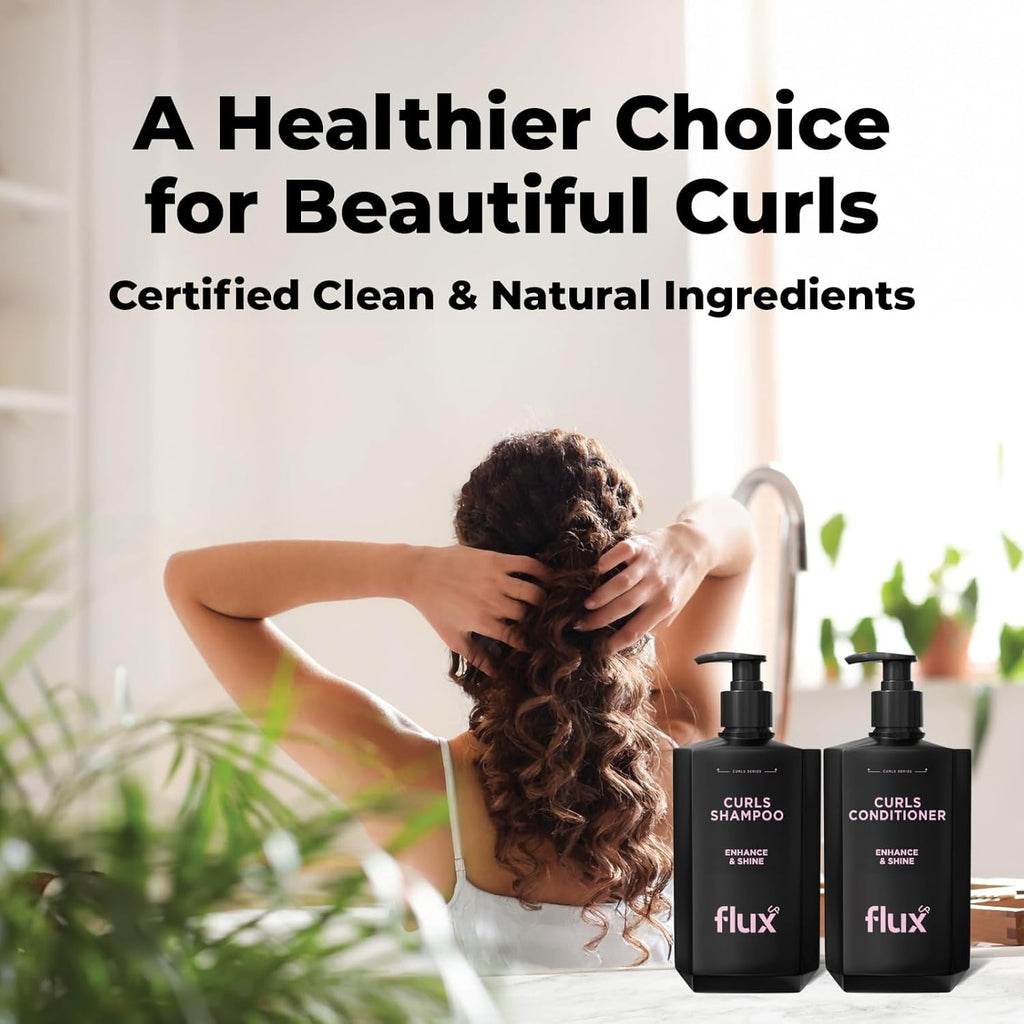 Curly Hair Shampoo & Conditioner Set – Hydrating Curl Shampoo & Conditioner for Curly & Wavy Hair for Women & Men – Sulfate-Free Frizz Control & Moisture for Defined, Softer Curls – 17 Fl Oz