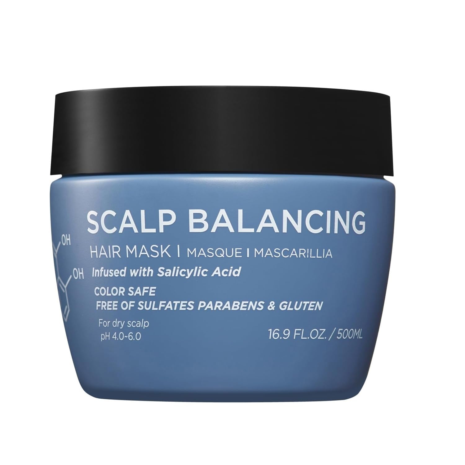 Luseta Scalp-Balancing Hair Mask for Women, Reducing Build-Up with Salicylic Acid, Anti-Dandruff Hair Mask for Women, Clarifying Refreshing, Ph-Balanced, 16.9 Oz