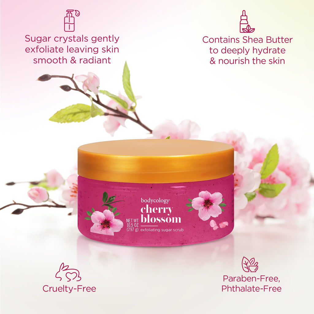 Cherry Blossom Exfoliating Sugar Scrub 10.5 Oz