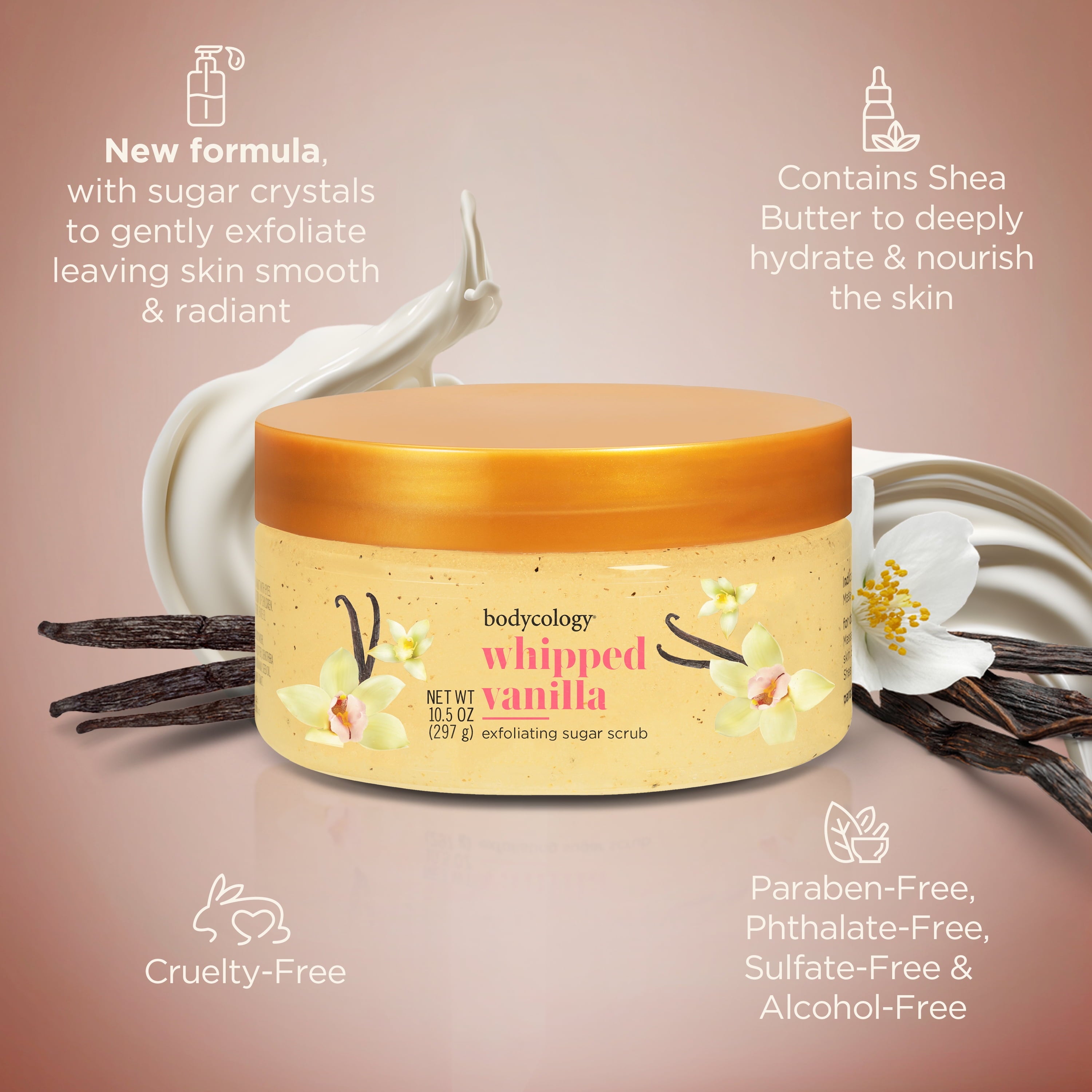Whipped Vanilla Exfoliating Sugar Scrub, 10.5 Oz
