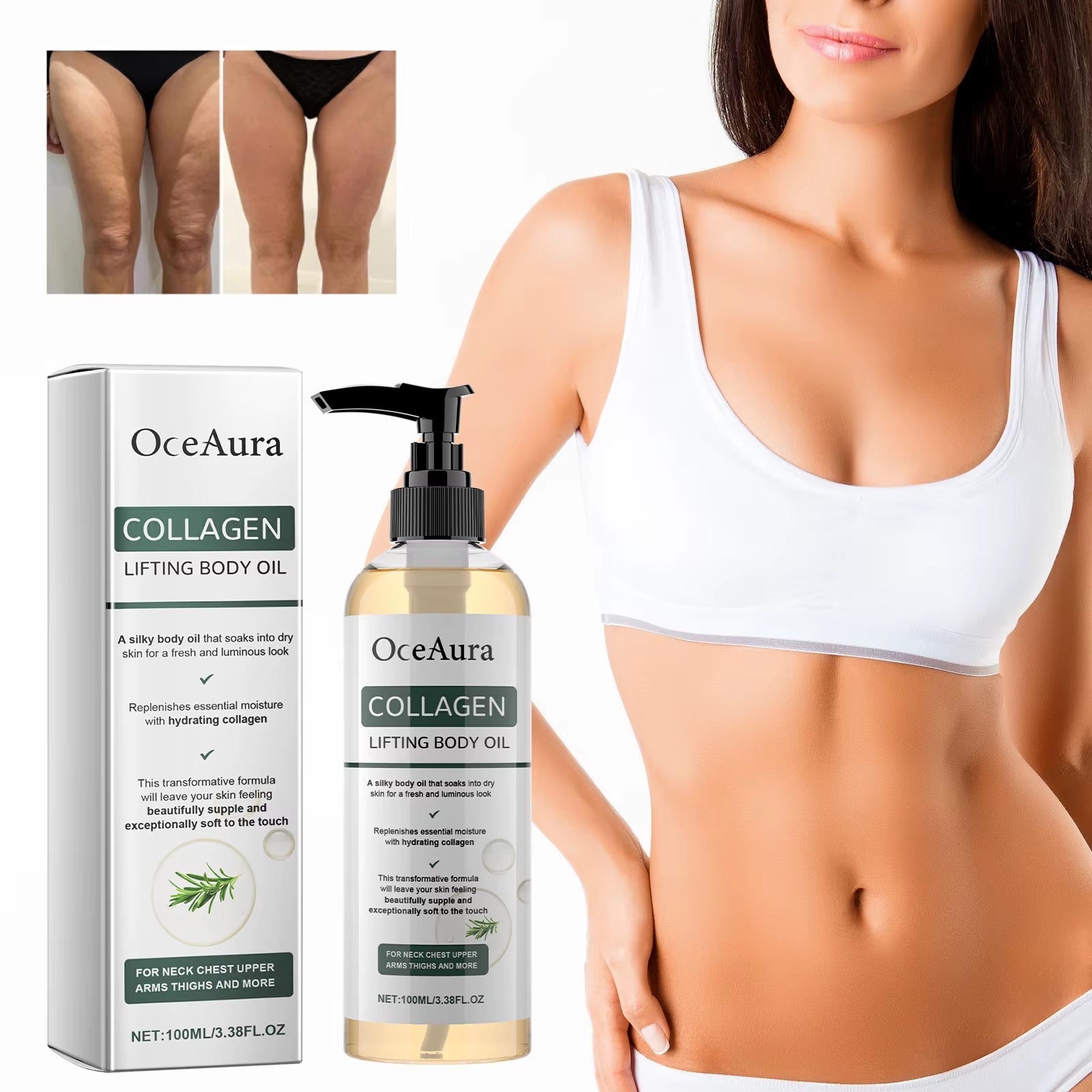 Collagen Lifting Body Oil, Firming Body Oil, Compact Body Oil, Massage Oil, Women Collagen Skin Tightening 100Ml