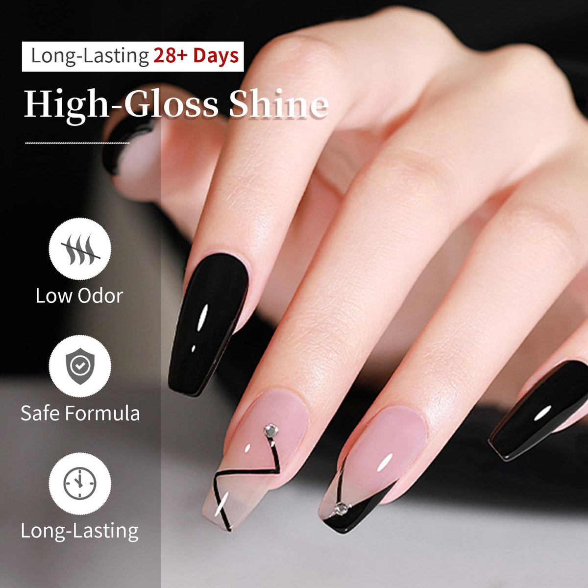 15Ml Black Gel Nail Polish Gel Polish Black Soak off Led Gel Polish Nail Art Manicure Salon Diy at Home