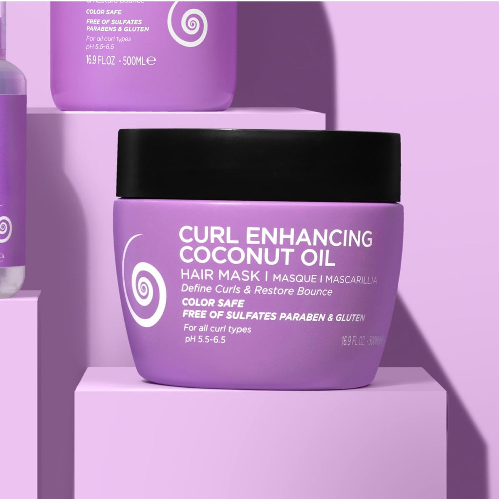 Luseta Curly Hair Mask with Coconut Oil for Curly & Wavy Hair 16.9 Oz | Restores Bounce，Deep Conditioning, Smooth Shine, Easy Detangling, Improves Manageability, Healthy-Looking Hair