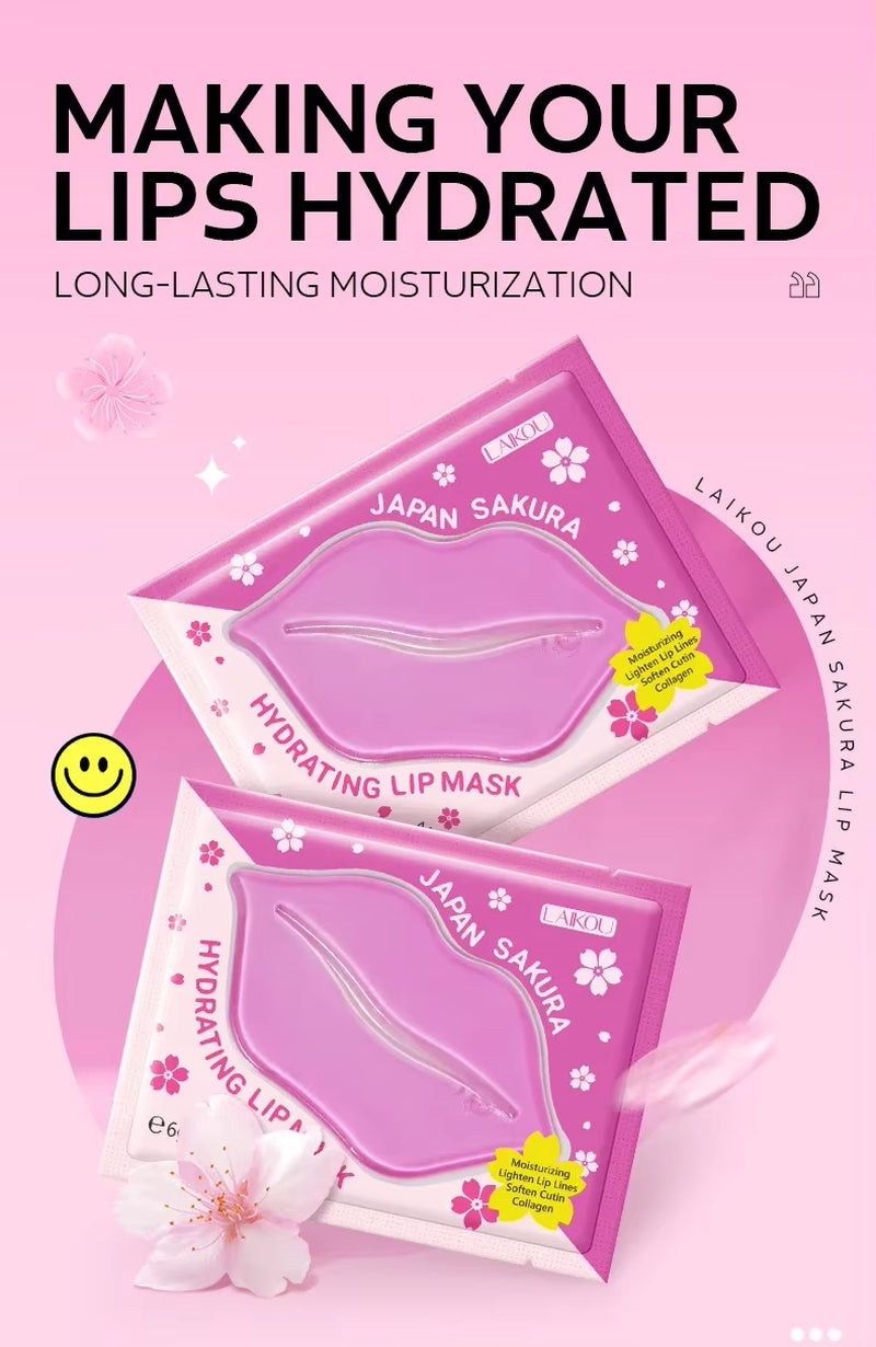 Cherry Blossom Lip Mask Moisturizing anti Wrinkle Nourishing Beauty Lips Moisturizer Lip Patches Gel Pads Skin Care