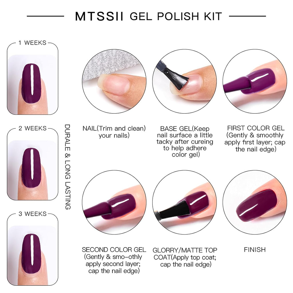 Gel Nail Polish Set 12 Colors Blue Purple Gel Polish Kit Baby Blue Lavender Dark Purple Glitter Gel Nail Polish Aquamarine Mermaid Soak off Uv LED Gel Manicure DIY Nail Home