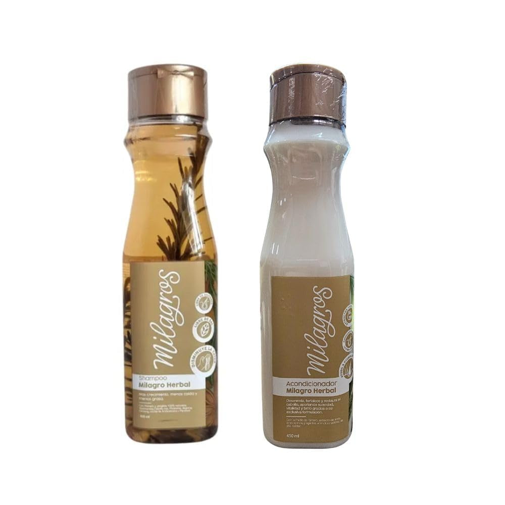 Shampoo Milagro Herbal, Acondicionador Milagro Herbal Y Tonico Milagro Herbal Milagrs (3 Pack) Milagrs Milagro Herbal Milagro Shampoo, Milagro Herbal Milagro Conditioner and Milagro Herbal