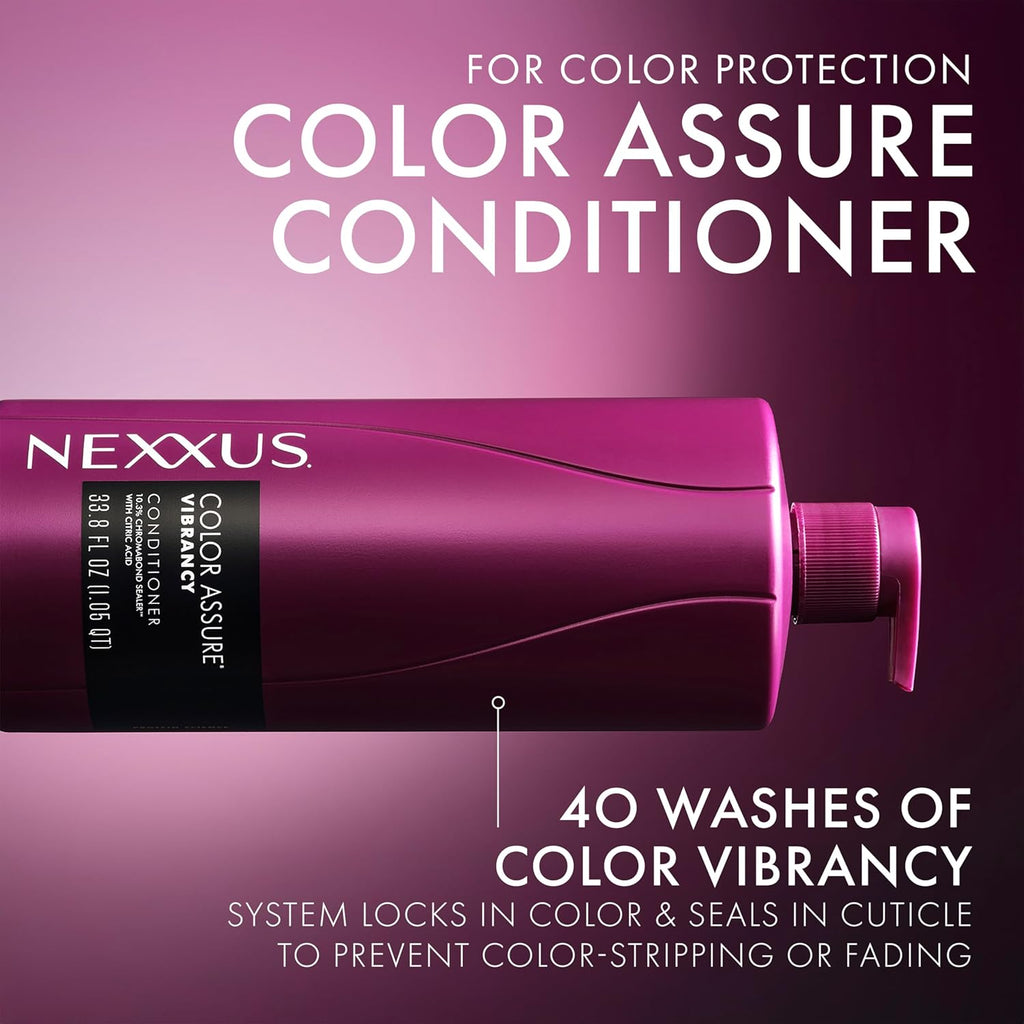 Nexxus Color Assure Conditioner for Vibrancy for Color Treated Hair Powered by Chromabond Sealer with Citric Acid 33.8 Oz