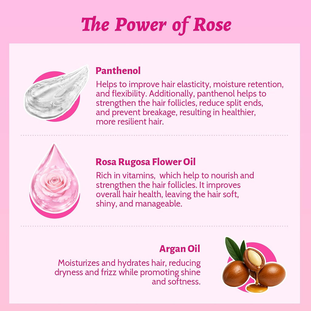 Luseta Rose Oil Leave-In Spray – Smooths Fine Hair & Adds Shine, 8.5Oz | Nourishes Fine, Dry Hair with Rose Oil, Adds Shine and Volume. Sulfate-Free, Paraben-Free, Color-Safe