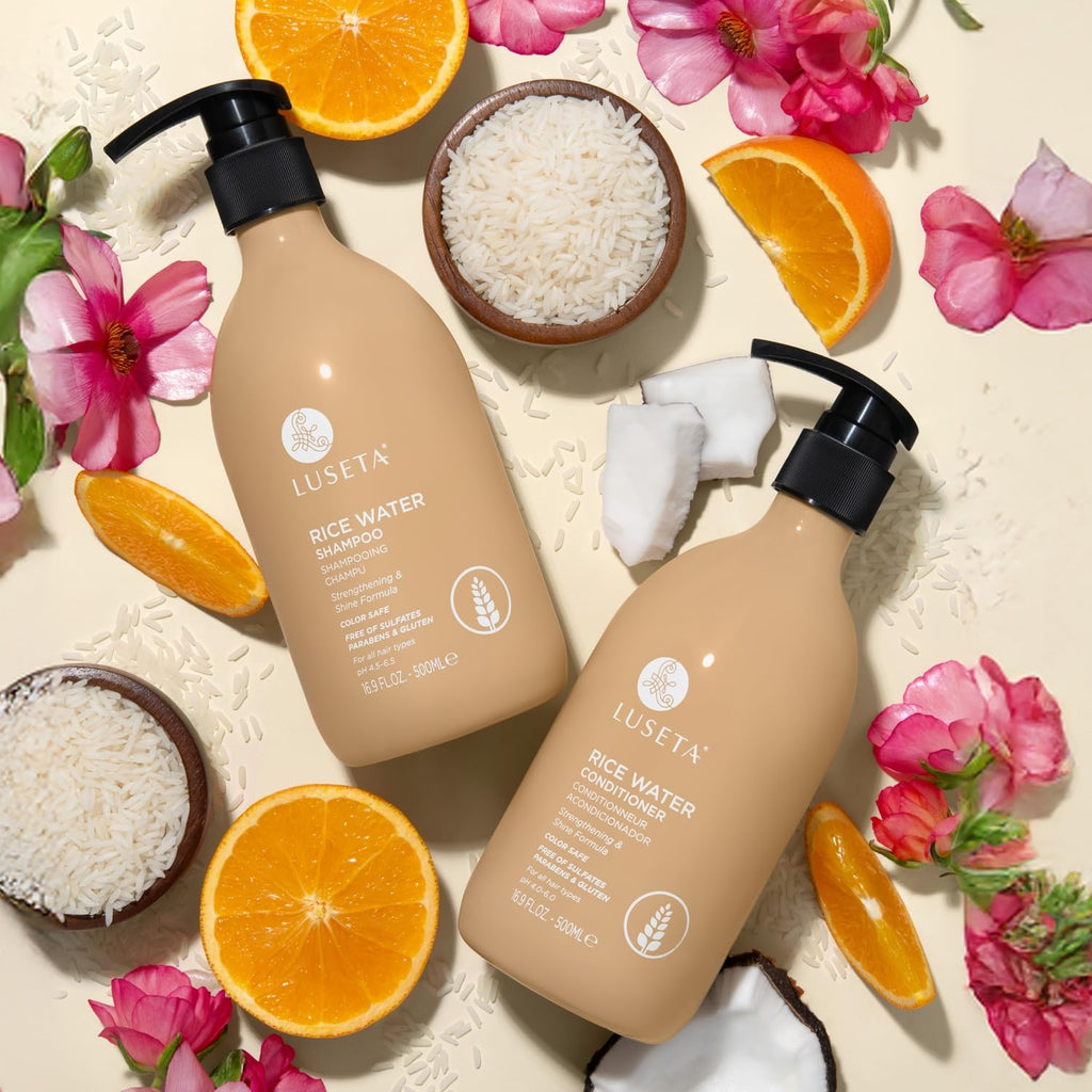 Rice Water Shampoo and Conditioner Set Strengthening & Nourishing Revitalizes Shine for All Hair Types Hydrating & Frizz Control for Women and Men 16.9Oz*2