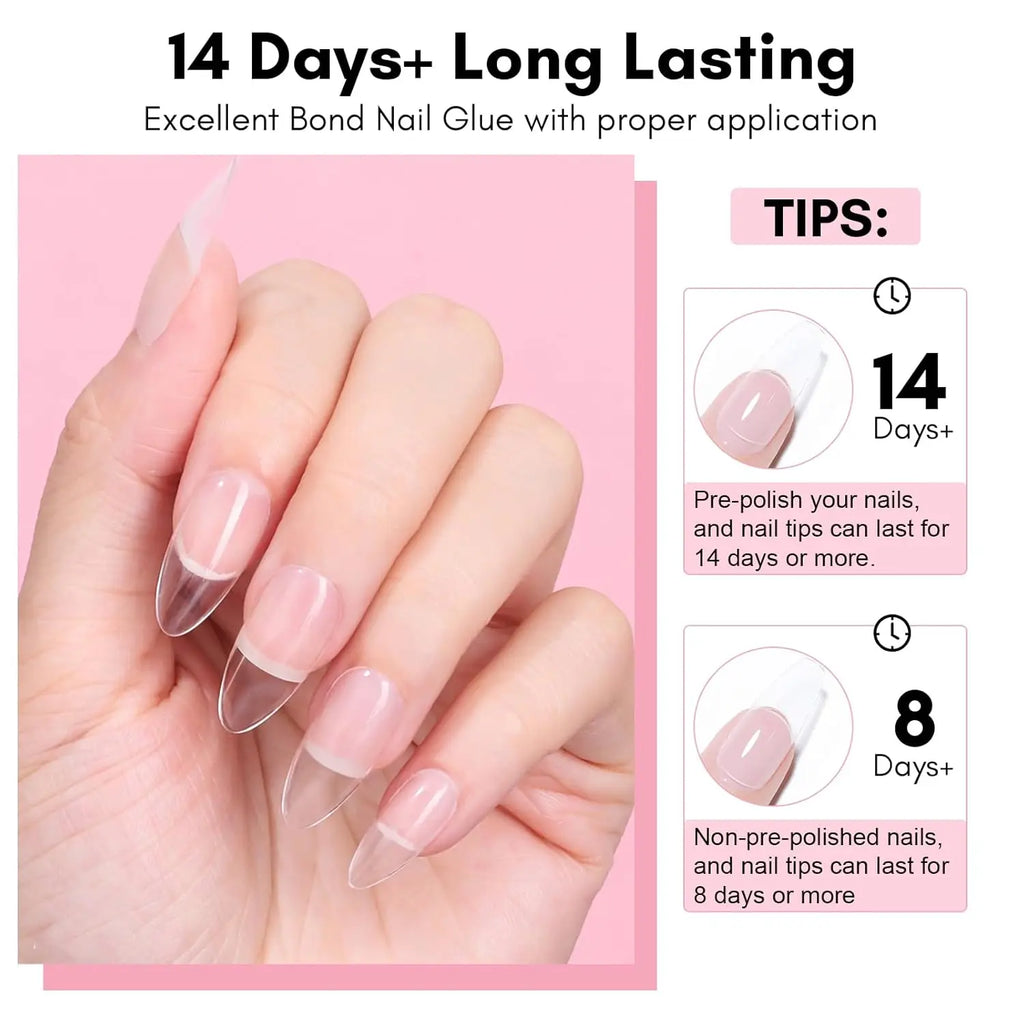 Nail Gel Glue for Press on Nails Soft Acrylic Gel Nail Tips Fake Nails,Super Strong Glue Easy to Control No Lamp Needed