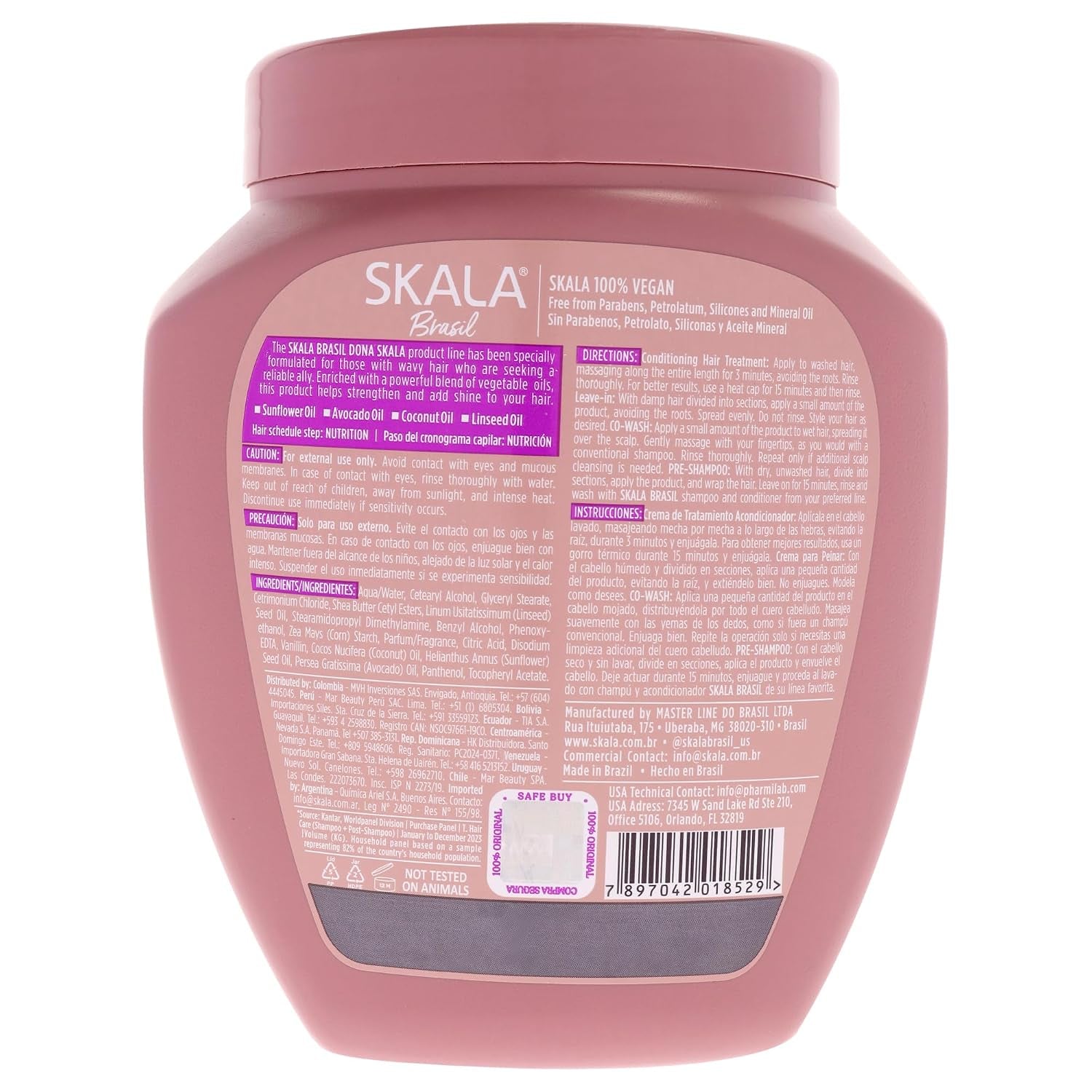 Dona 2 in 1 Treatment Cream & Leave in Conditioner for Straight or Wavy Hair, Vegan Hair Mask with Botanical Oils, Deep Hydration Mask, Softening & Smoothing Care, 1000 G (Pack of 6)
